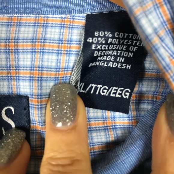 Chaps Plaid Button Down Short Sleeve Shirt XXL - Picture 5 of 6